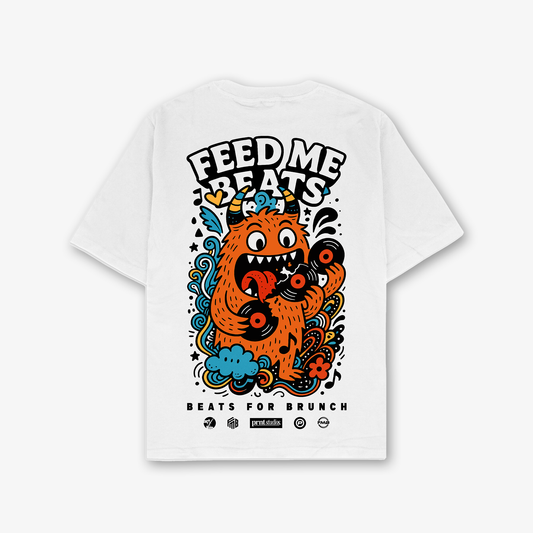 Feed Me Beats T-Shirt In White