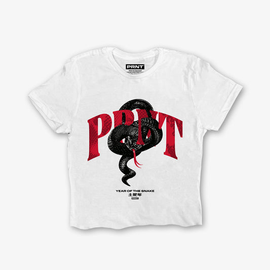 Prnt Snake Cropped Front Print Crop T-Shirt