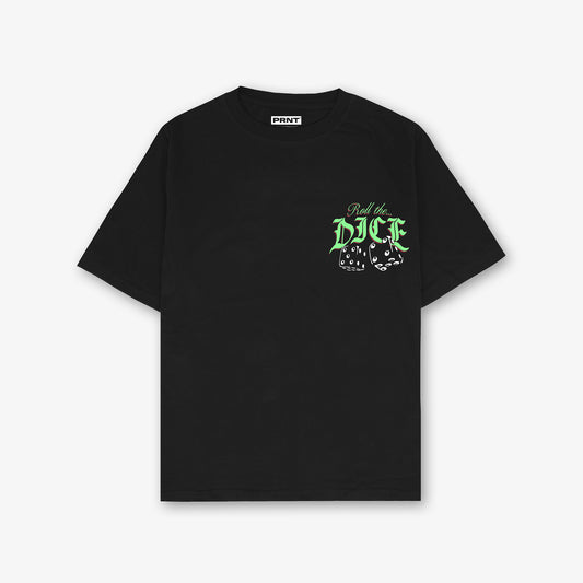 Roll The Dice Fire Front Print And Back Print Oversized T-Shirt