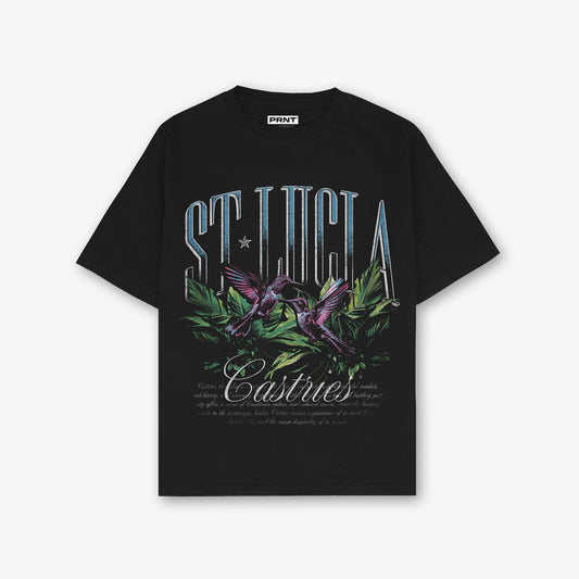 St Lucia Graphic T Shirt Front Print