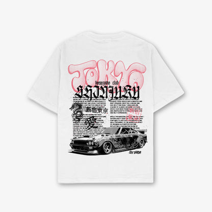 Tokyo Race Club Graphic T Shirt Front and Back Print